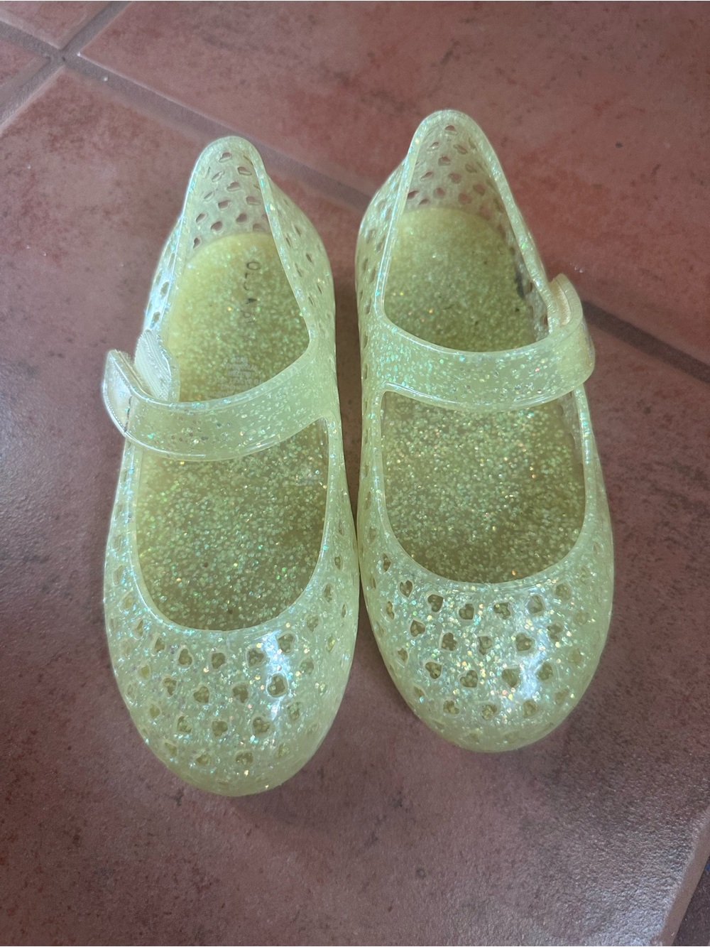 Old Navy Glitter Jelly Mary Jane Shoes - Pale Yellow